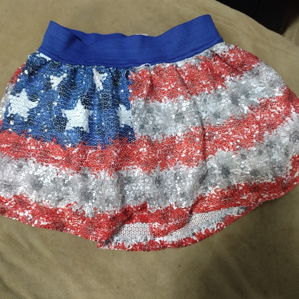 Justice Flag Sequin Skirt